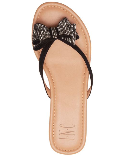 inc international concepts women's mabae bow flat sandals