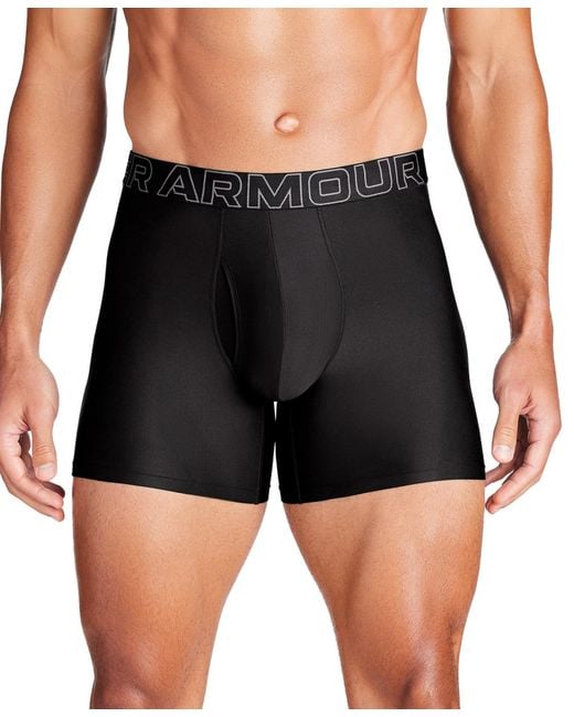 Under Armour Black 3-pack Performance Tech Solid 6" Boxer Briefs for men