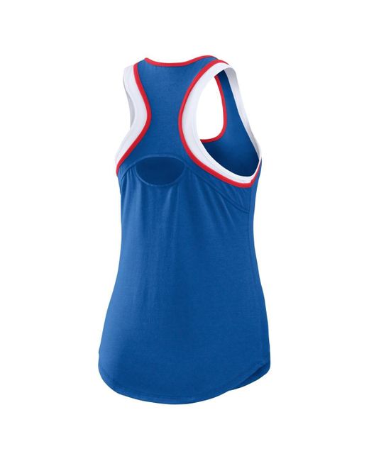 WEAR by Erin Andrews Blue Kansas Jayhawks Open Hole Razorback Tank Top