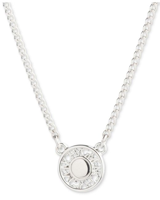 Givenchy Metallic Logo Embossed Coin Pendant Necklace