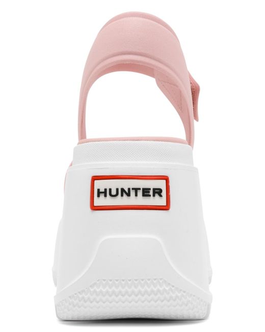 Hunter Pink Abel Square Toe Wedge Casual Sandals From Finish Line