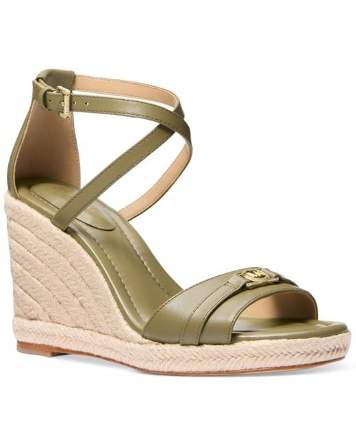 Michael Kors Metallic Michael Mandy Wedge Sandals