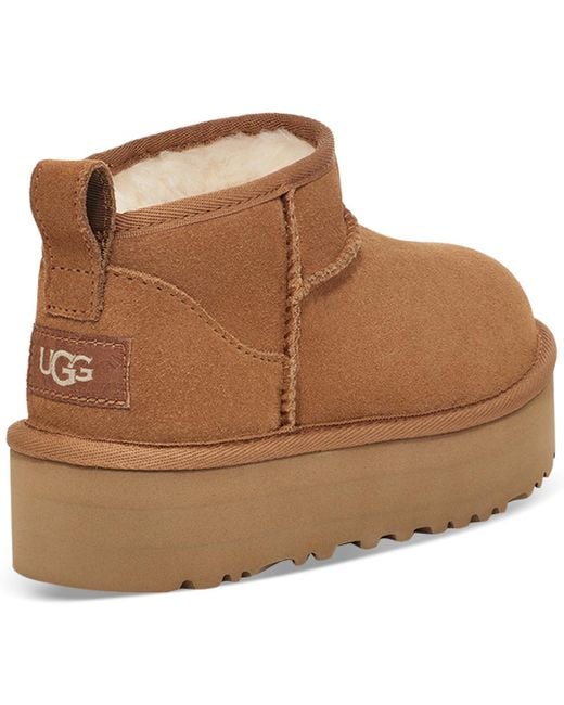 Ugg Brown Kids Classic Ultra Mini Platform Booties
