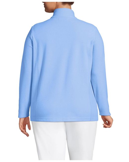 Lands' End Blue Plus Size Anyweather Fleece Full Zip Jacket