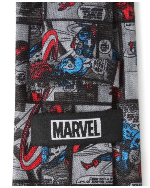Marvel Blue Captain America Comic Tie for men
