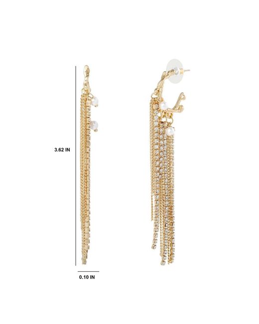 BCBGeneration White Layered Tassel Statement Earrings