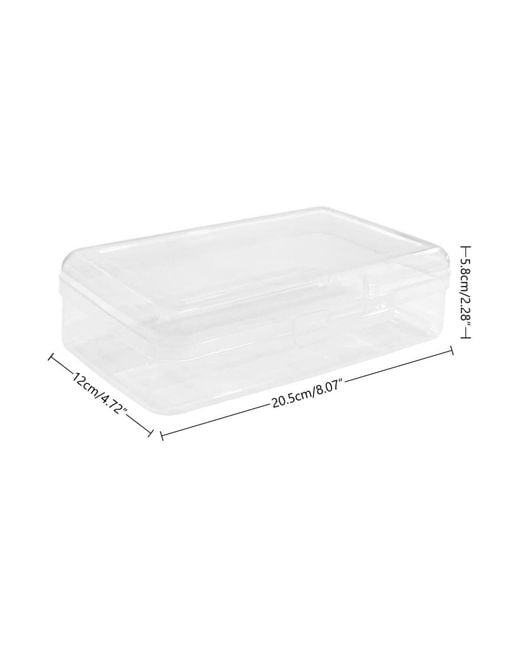 Gnuadz White Clear Pencil Case Plastic Stackable Box School Classroom Supply