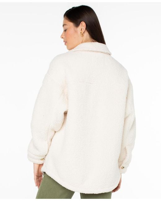 Roxy White Overlander Solid Button-up Jacket