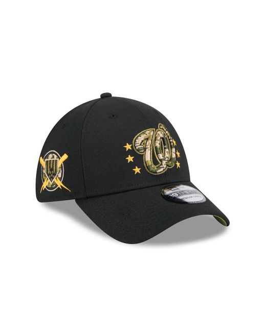 KTZ Black Washington Nationals 2024 Armed Forces Day 39thirty Flex Hat for men
