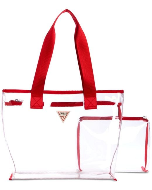 Guess Red G Vision Clear Tote