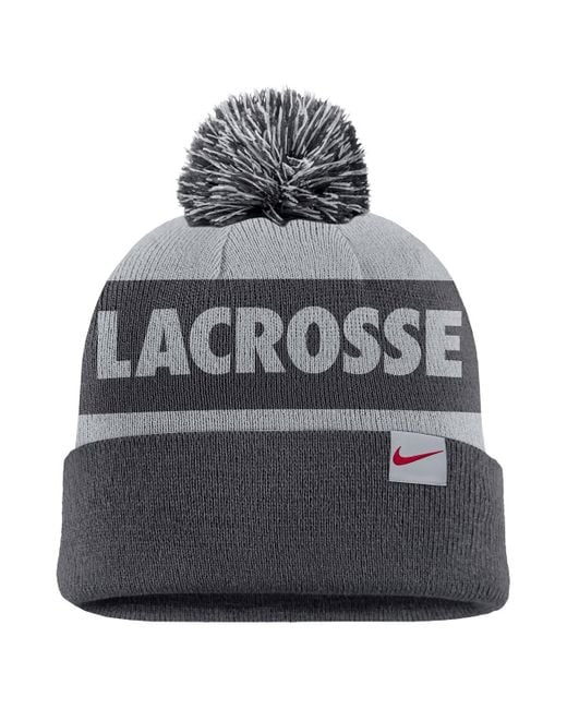 Nike Anthracite/gray Air Force Falcons Rivalry Peak Stripe Beanie Hat for men