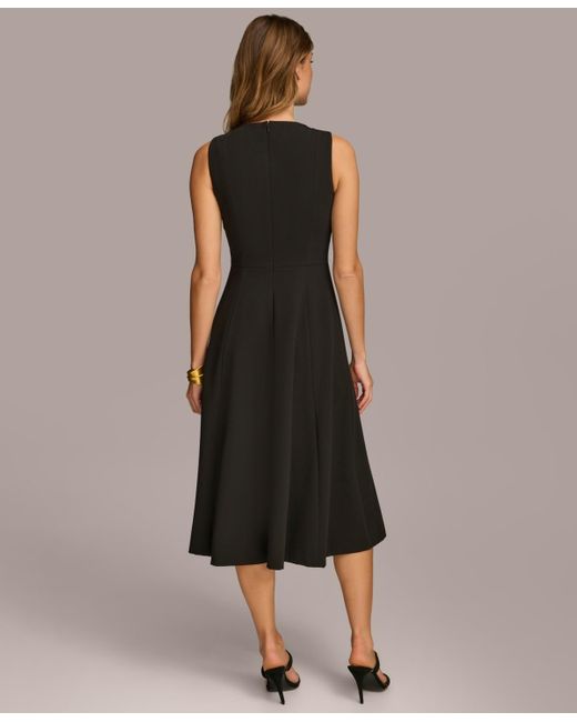 Donna Karan Black O-ring Fit & Flare Dress