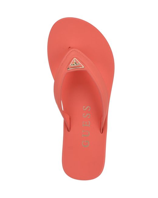 Guess Pink Candry Triangle Logo Eva Thong Flip Flop Sandals