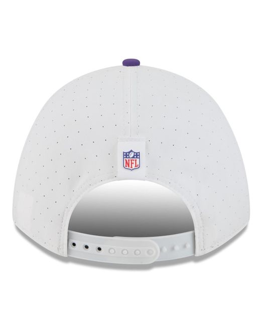 KTZ White/purple Minnesota Vikings 2025 Nfl Training Camp A-frame 9forty Adjustable Hat for men