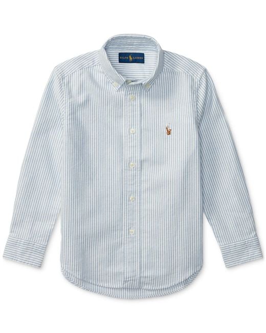 Polo Ralph Lauren Gray Toddler And Little Boys Cotton Oxford Shirt for men
