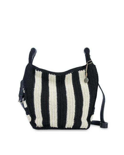 The Sak Black Los Feliz Crochet Small Crossbody Bag
