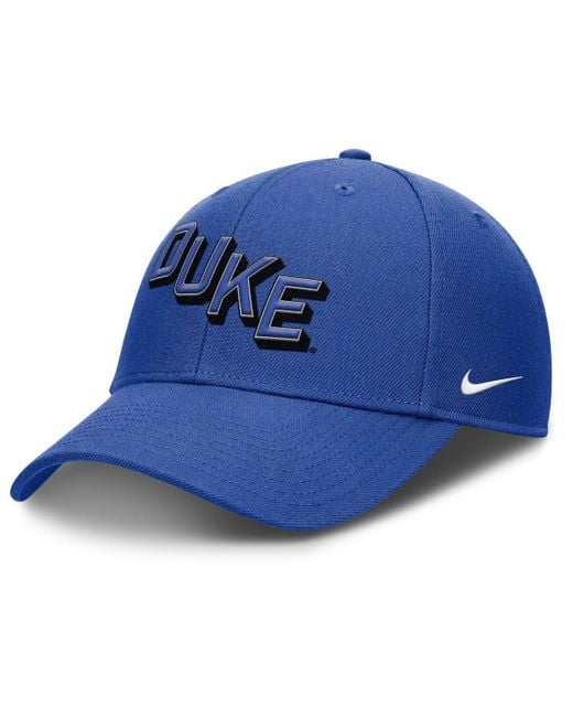 Nike Duke Blue Devils Slanted Primetime Rise Performance Adjustable Hat for men