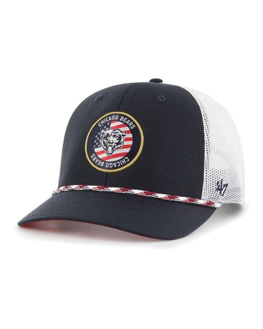 47 Brand Navy, White Chicago Bears Union Patch Trucker Adjustable