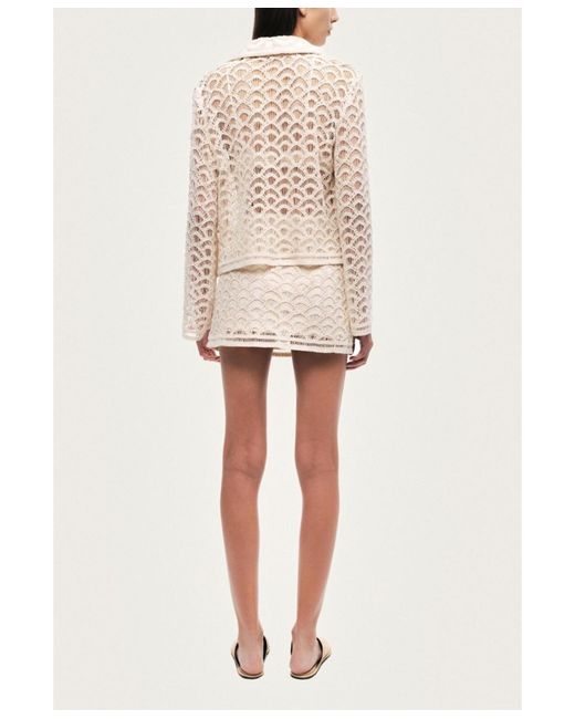 Nocturne Natural Cropped Lace Jacket