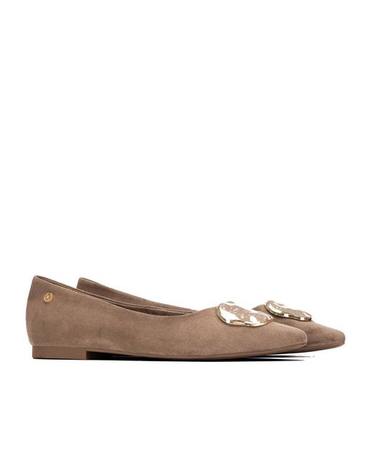 Xti White Suede Ballet Flats