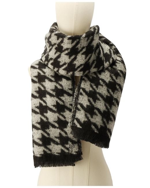 Michael Kors Black Michael Houndstooth Wrap Scarf