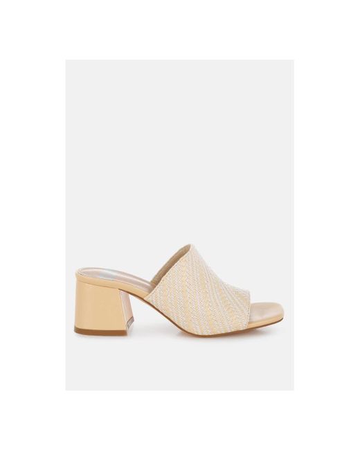Rag & Co White Morgana Woven Raffia Slip Ons