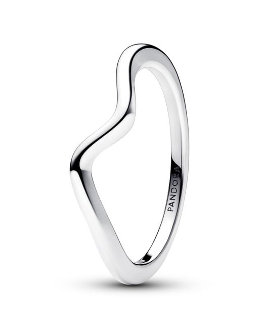 Pandora White Sterling Wave Ring