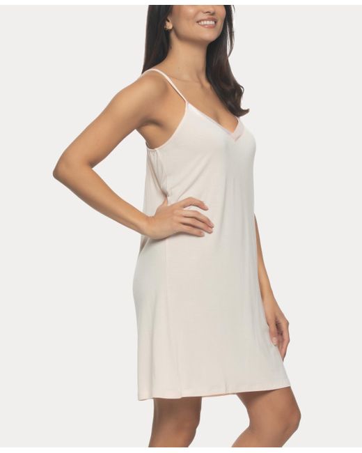 Felina Natural Elysees Sleeveless Satin V-neck Chemise