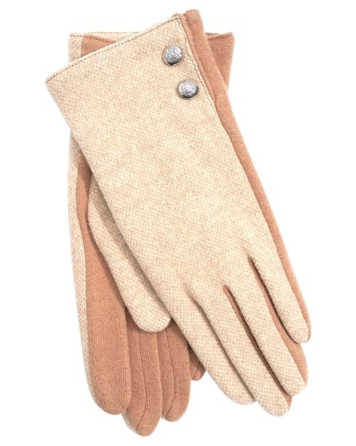 Ralph Lauren Natural Two Button Pattern Top Gloves