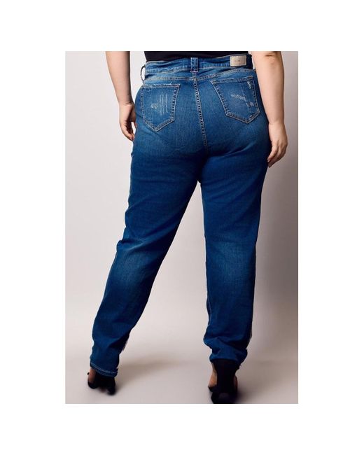 Slink Jeans Blue Plus Size High Rise Boyfriend Jeans