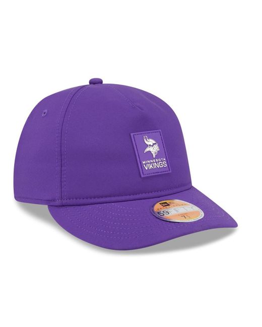 KTZ Purple Minnesota Vikings 2025 Sideline Retro Crown 59fifty Fitted Hat for men
