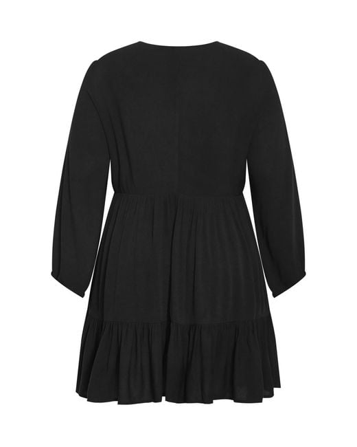 City Chic Black Plus Size Devine Mini Dress