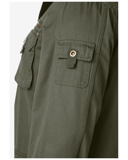 Boulder Creek Blue By Kingsize Big & Tall 9 Pocket Twill Utility Jacket for men