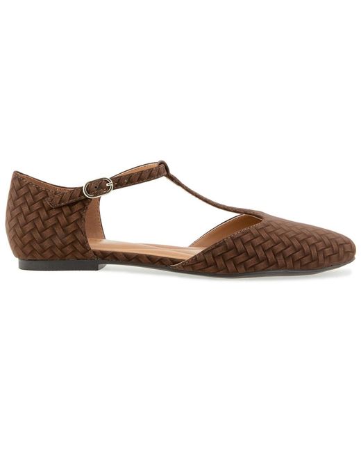 Kensie Brown Gabrielle T-strap Flat