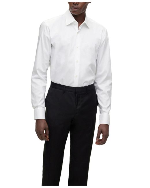 BOSS Boss By Easy-iron Slim-fit Dress Shirt in White for Men | Lyst
