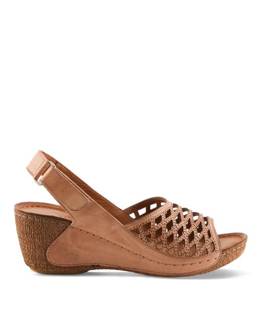Spring Step Brown Denair Wedge Slingback