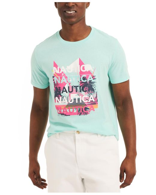 Nautica White Miami Vice X Short Sleeve Crewneck Graphic Tee for men