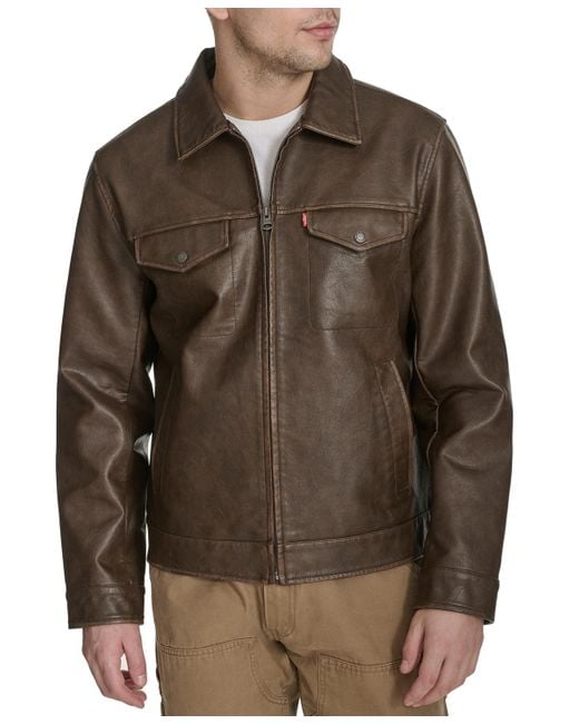 Levi's Brown Classic-fit Faux-leather Jacket for men