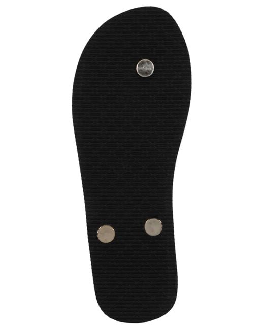 Juicy Couture Black Shamrock Flip Flops