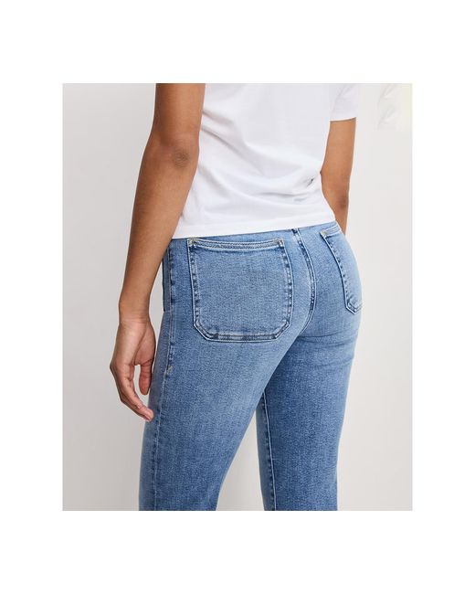 GOOD AMERICAN Blue Slim Fit Flare Leg Jeans