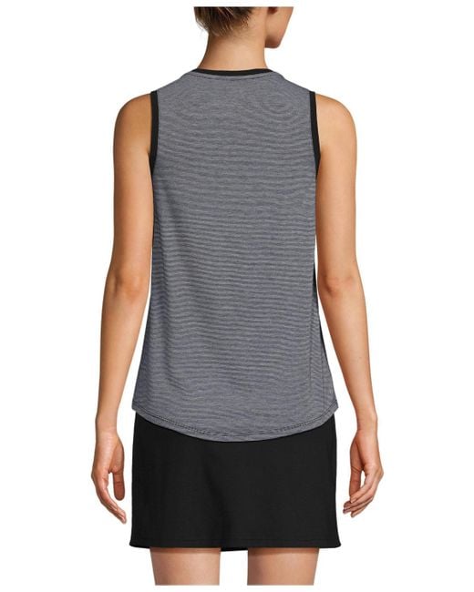 Lands' End Gray Sleeveless Power Performance Scoop Neck Curved Hem Tunic Tank
