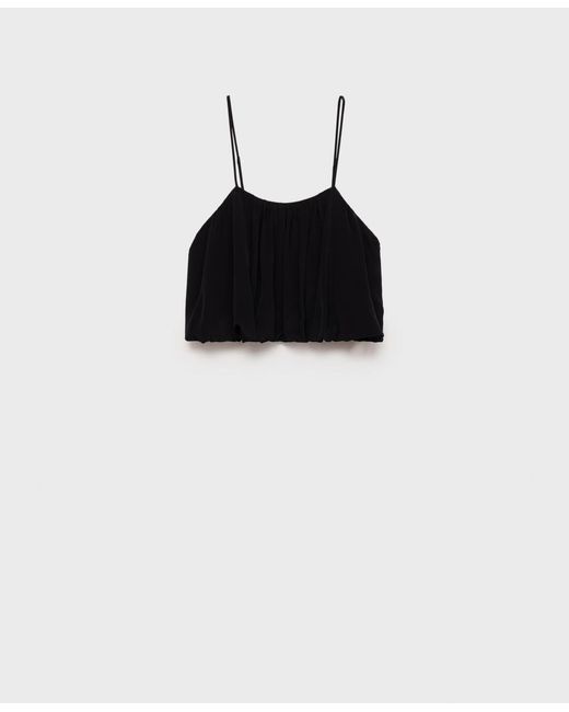 Mango Black Balloon Crop Top