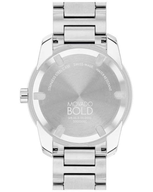 Movado Metallic Swiss Bold Verso Stainless Steel Bracelet Watch 42mm for men