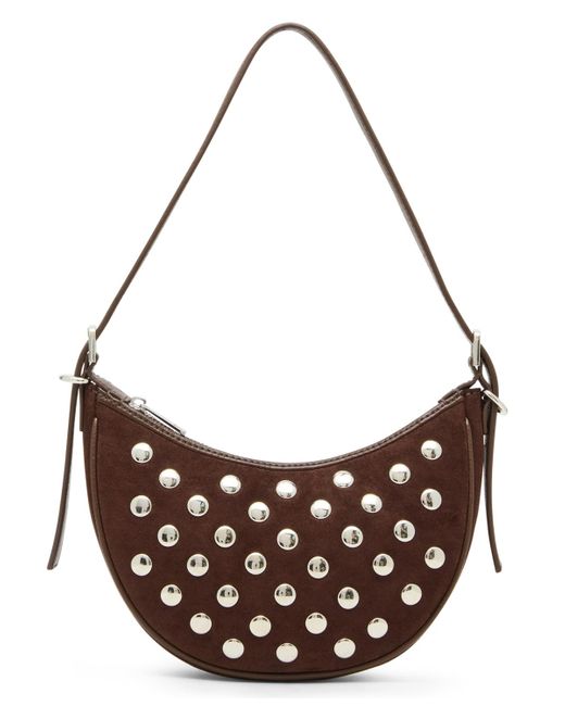 Madden Girl Metallic Rhisu Crescent Zipper Shoulder Bag