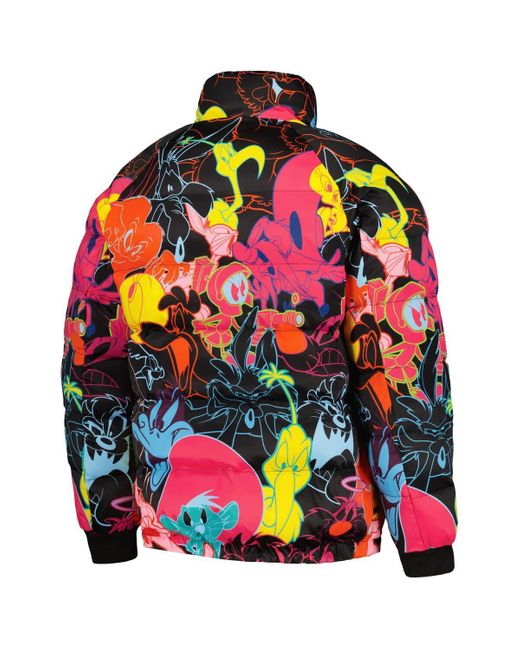 FREEZE MAX Red Looney Tunes Bugs Bunny Raglan Full-zip Puffer Jacket for men
