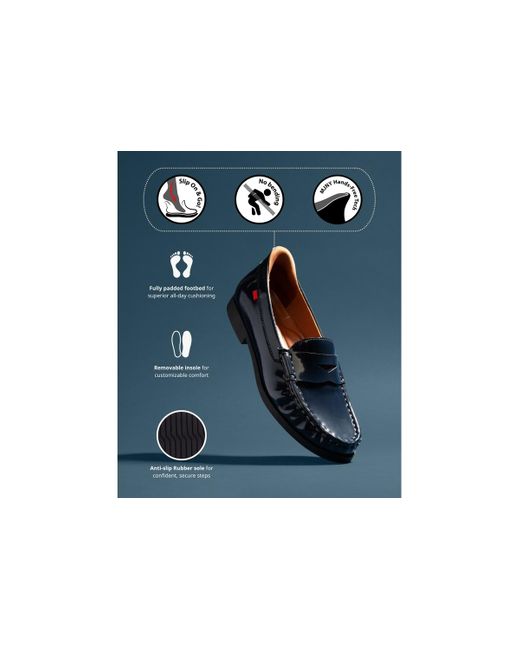 Marc Joseph New York Black Newbury Street Hands-free Slip On Technology Penny Loafers