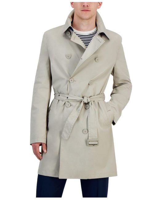 Tommy Hilfiger Modern-fit Raincoat in Gray for Men | Lyst