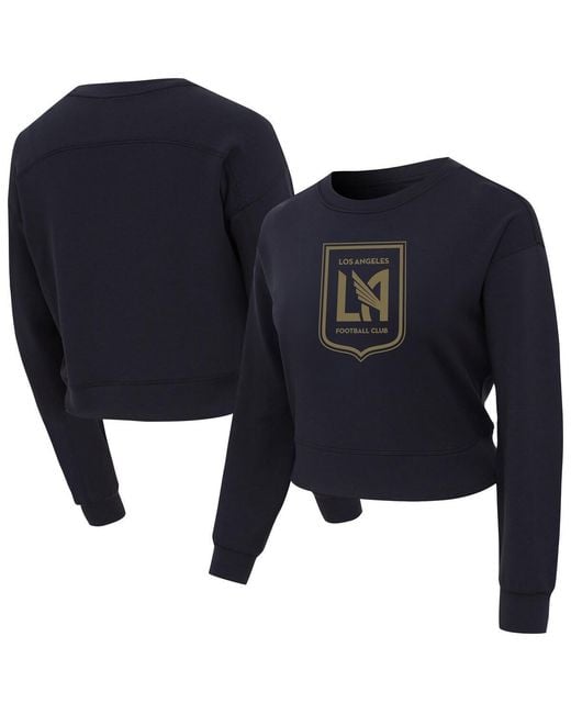Concepts Sport Blue Lafc Tri-blend Darby Knit Long Sleeve Crop Top