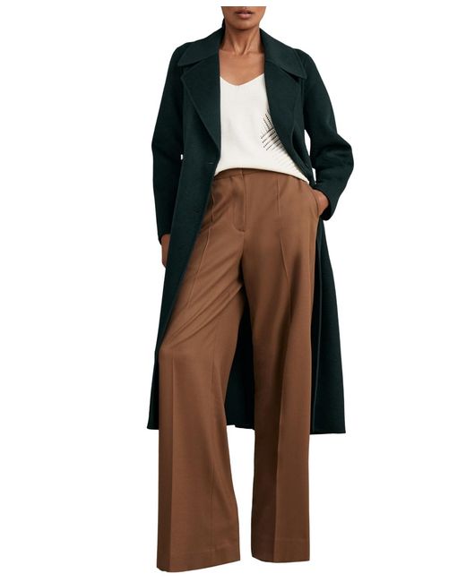 Reiss Black Double-breasted Blindseam Wool-blend Coat