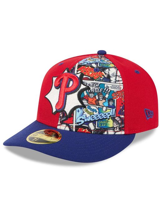 KTZ Red/royal Philadelphia Phillies 2025 Mlb Diamond Hero Edition Low Profile 59fifty Fitted Hat for men